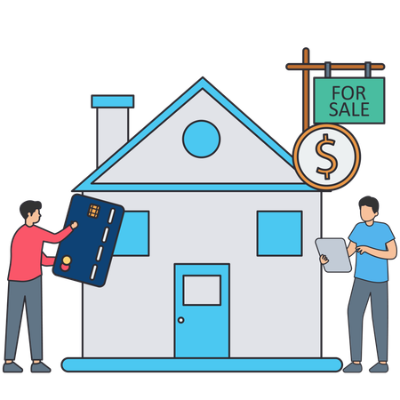 Man selling property  Illustration