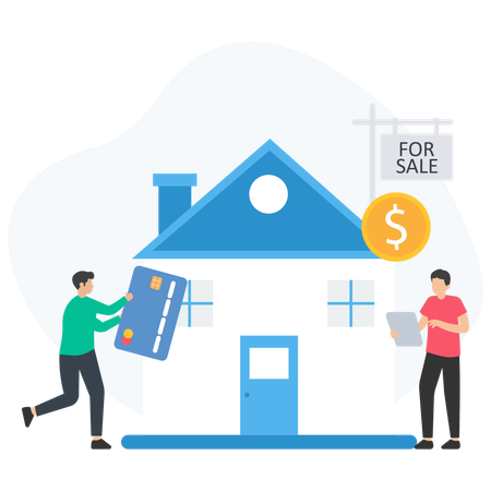 Man selling Property  Illustration