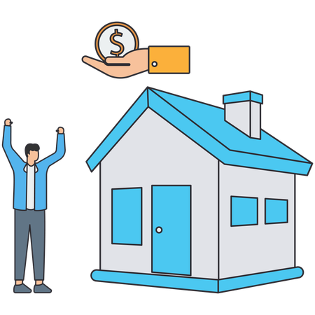 Man selling property  Illustration