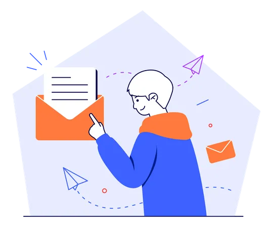 Man Send Message  Illustration