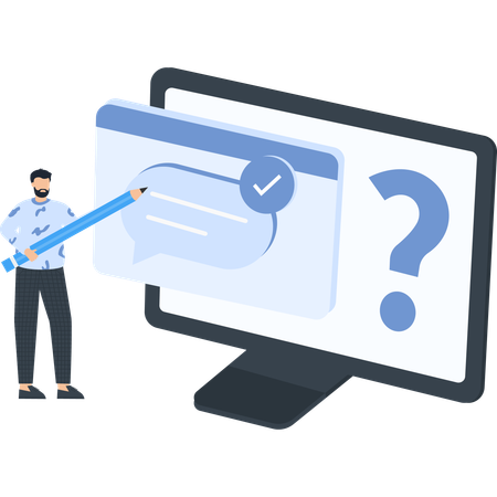 Man sending digital message  Illustration