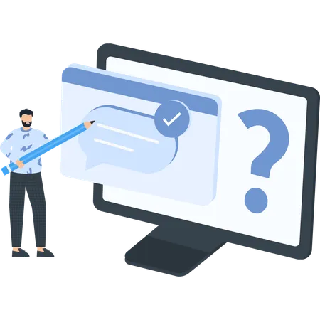 Man sending digital message  Illustration