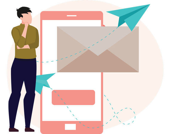 Man Sending mail  Illustration