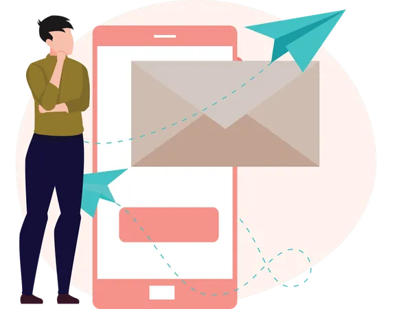 Man Sending mail  Illustration