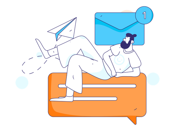 Man sending mail  Illustration