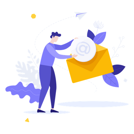 Man sending marketing mail  Illustration