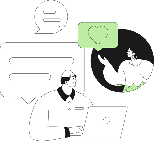Man sends promotional emails to clients  Illustration