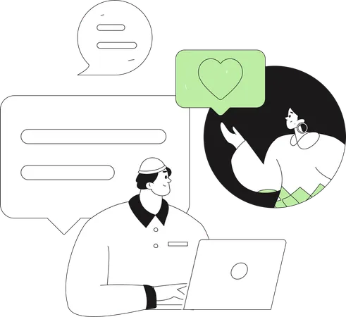 Man sends promotional emails to clients  Illustration
