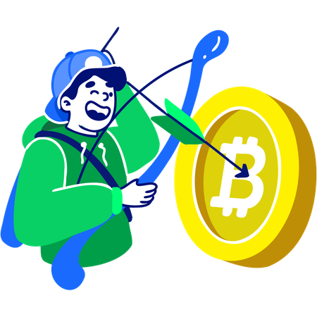 Man Set Crypto Target  Illustration