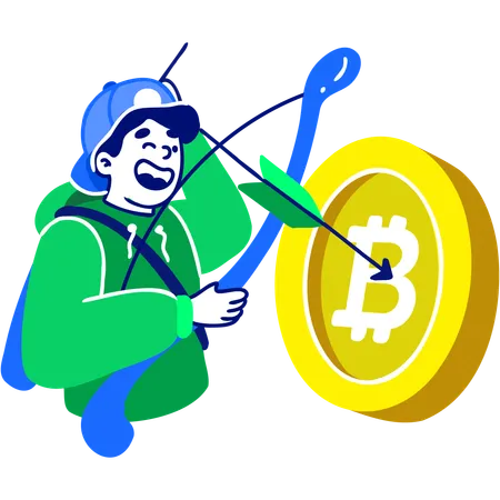 Man Set Crypto Target  Illustration