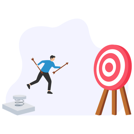 Man Set Market Target  Illustration