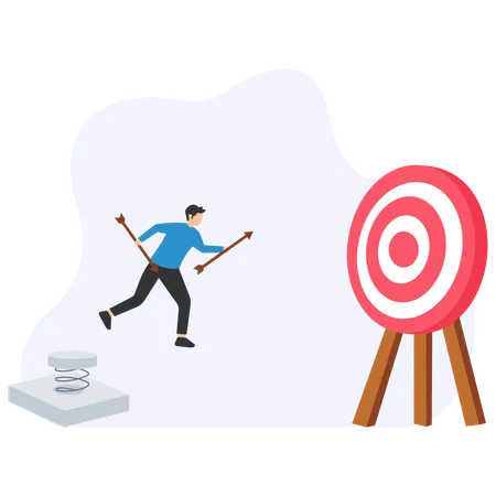 Man Set Market Target  Illustration