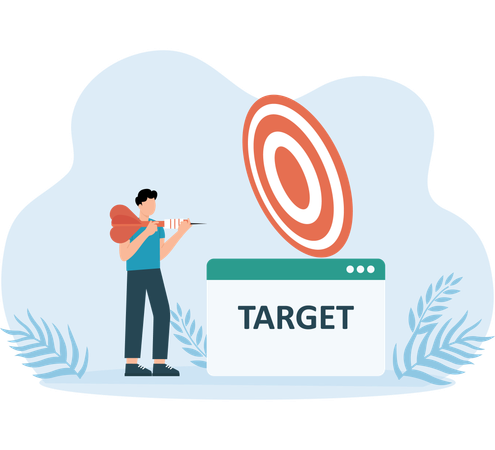 Man Set Target Board  Illustration