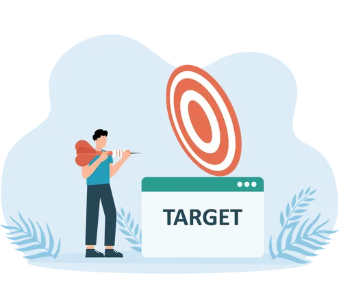 Man Set Target Board  Illustration