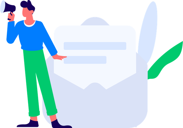 Man sets timing for shopping notifications  Illustration