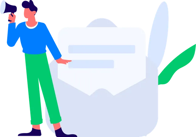 Man sets timing for shopping notifications  Illustration