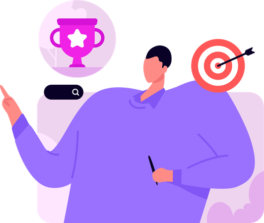 Man Setting Achievement Goal  Illustration