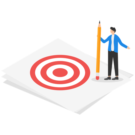 Man setting business target  Illustration