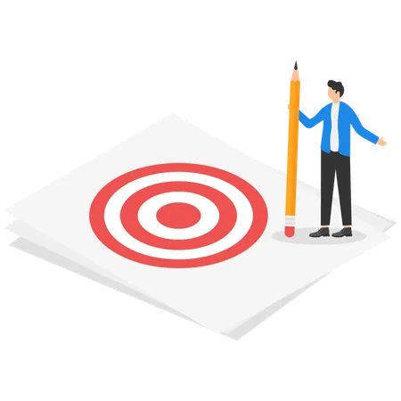 Man setting business target  Illustration