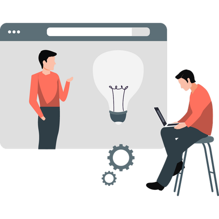 Man setting new ideas for business  Illustration