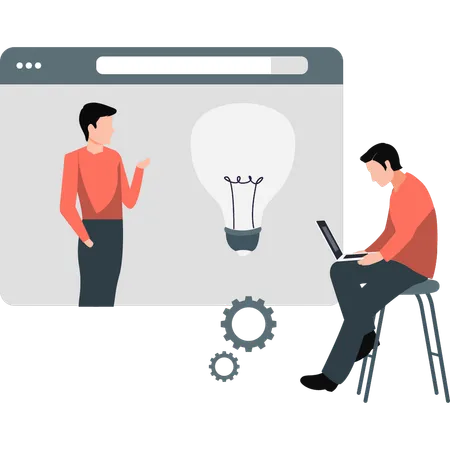 Man setting new ideas for business  Illustration