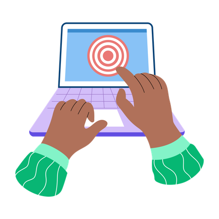 Man setting online target  Illustration