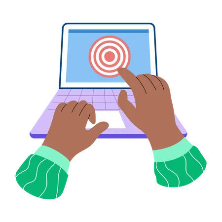 Man setting online target  Illustration