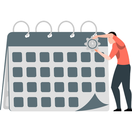 Man setting reminder calendar  Illustration