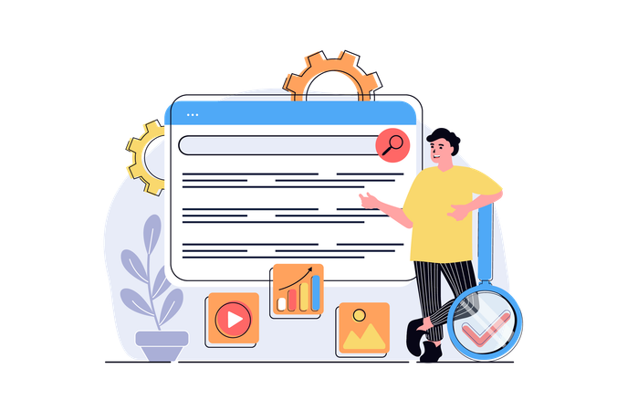 Man-Einstellungen-Site für Suchmaschinen  Illustration