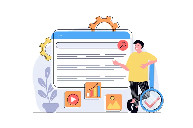 Man-Einstellungen-Site für Suchmaschinen  Illustration