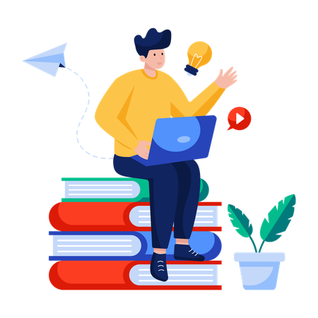Man shares Creative knowledge  Illustration