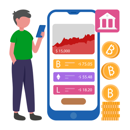 Man shares his Crypto Portfolio  Illustration