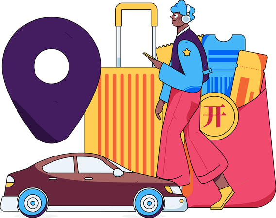 Man shares location for his car service  Illustration