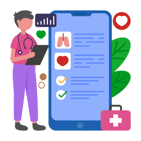 Man shares Medical Report  Illustration