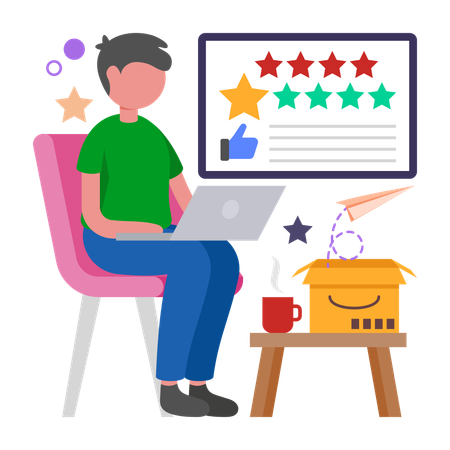 Man shares Product Review  Illustration