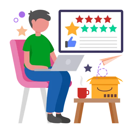 Man shares Product Review  Illustration
