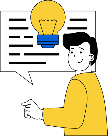 Man sharing idea on chat  일러스트레이션