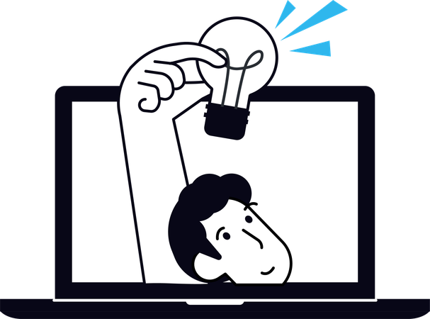 Man sharing online marketing idea  Illustration