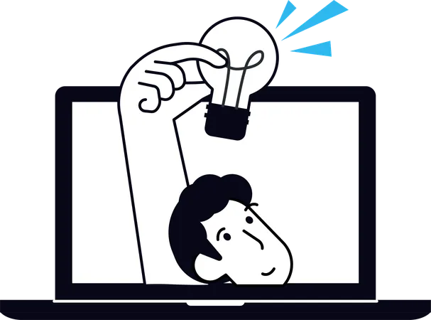 Man sharing online marketing idea  Illustration
