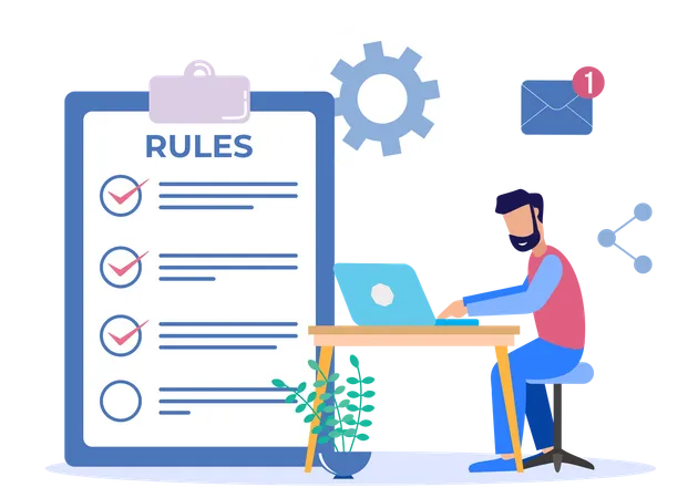 Illustration Vector Graphic Cartoon Character Of List Of Rules Illustration