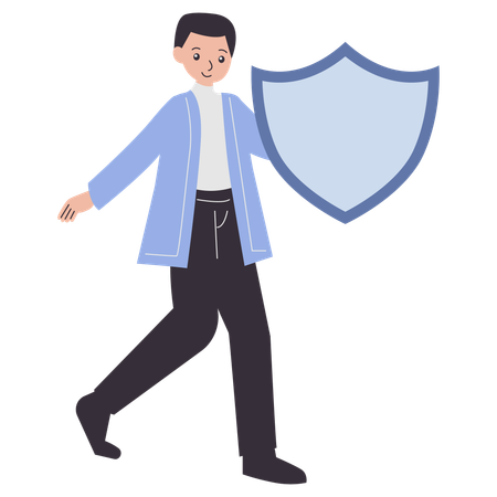 Man Shields business data  Illustration