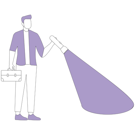 Man shines flashlight on euro  Illustration