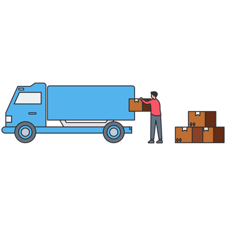 Man shipping logistics  Illustration