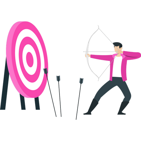 Man shooting archery  Illustration