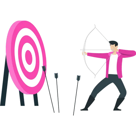 Man shooting archery  Illustration
