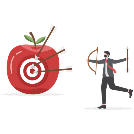 Man shooting arrows at targets  Illustration