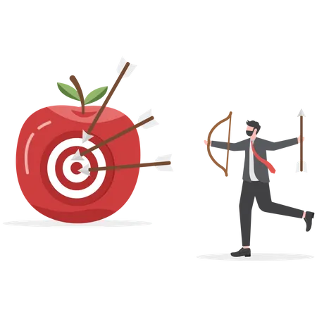 Man shooting arrows at targets  Illustration