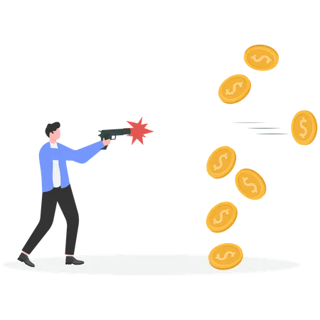 Man Shooting Skills Training  Illustration