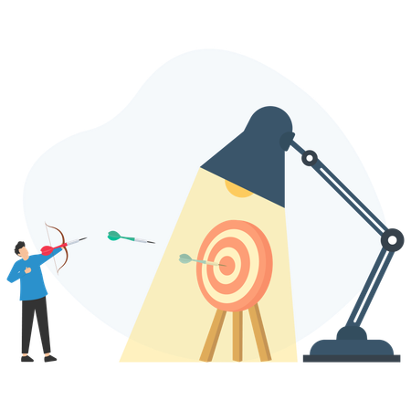 Man shooting towards aim  Illustration