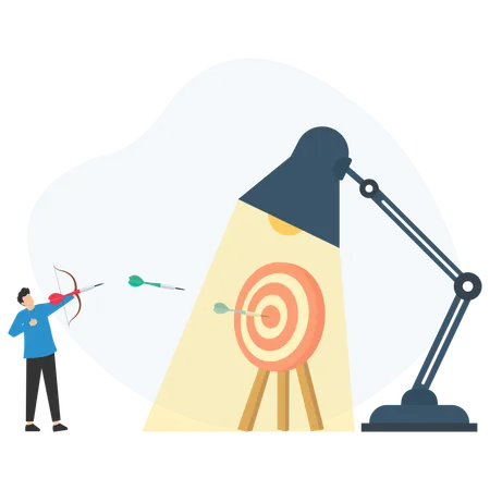 Man shooting towards aim  Illustration